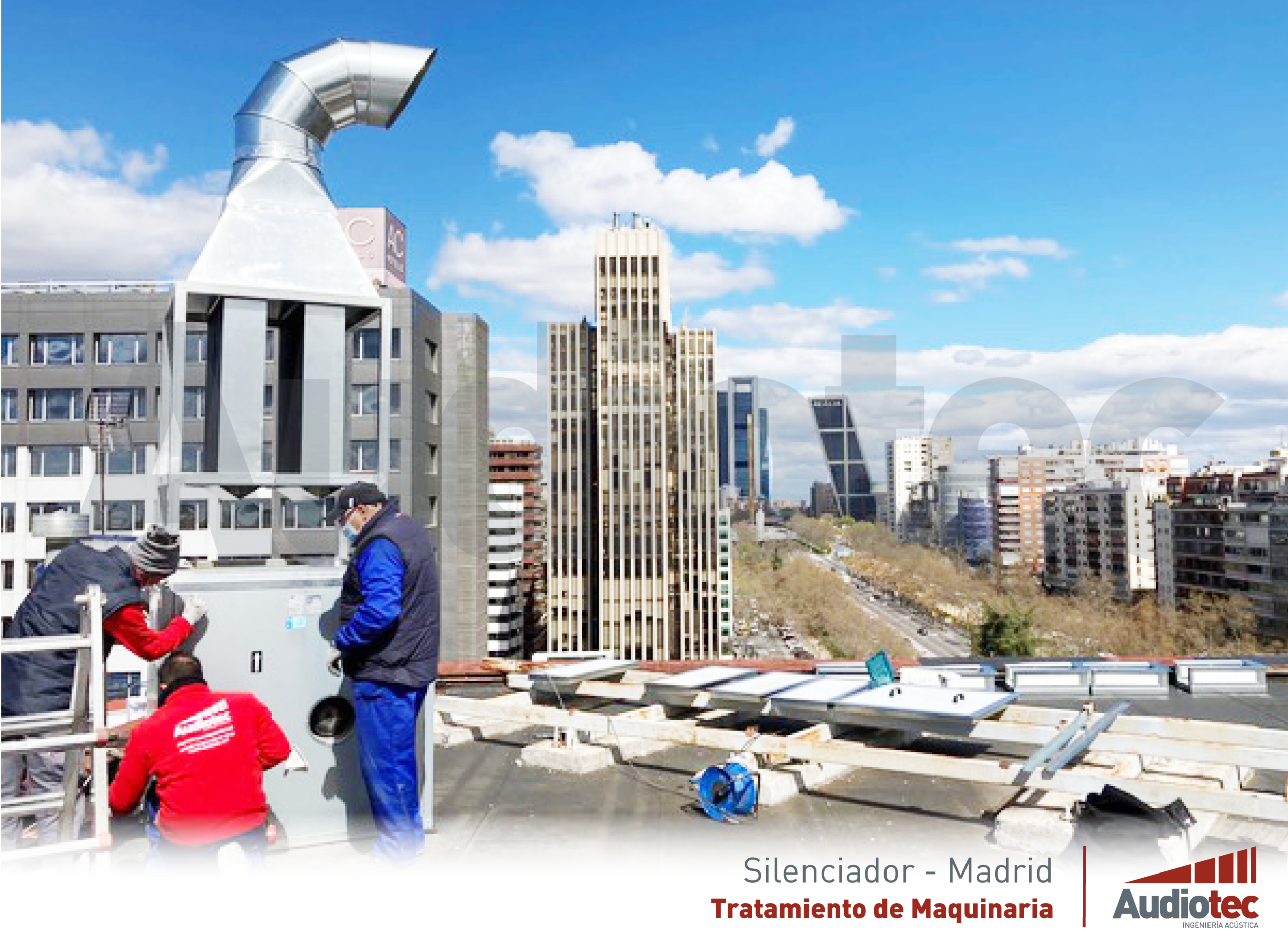 Silenciador de ruido en la cubierta de un edificio